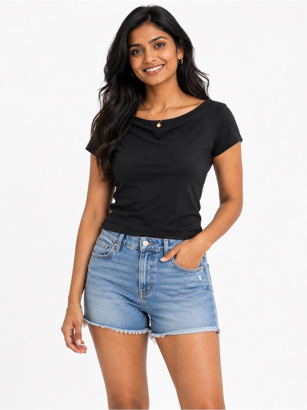 Pink Republic Black Stretch Crop Top – Size Large